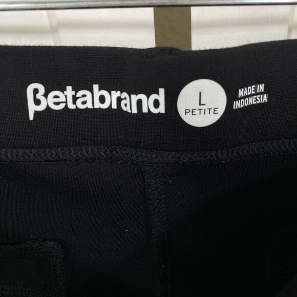 Betabrand Black Straight Leg Classic Dress Yoga Pants Pull On Size L Petite - Picture 8 of 9